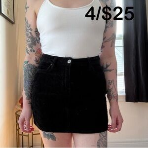 Classic Black Corduroy Skirt